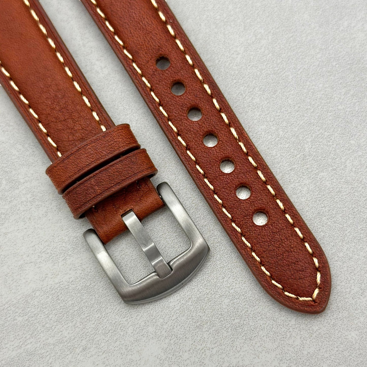 The Rome: Terracotta Brown Italian Full Grain Leather Fitbit Charge Watch Strap