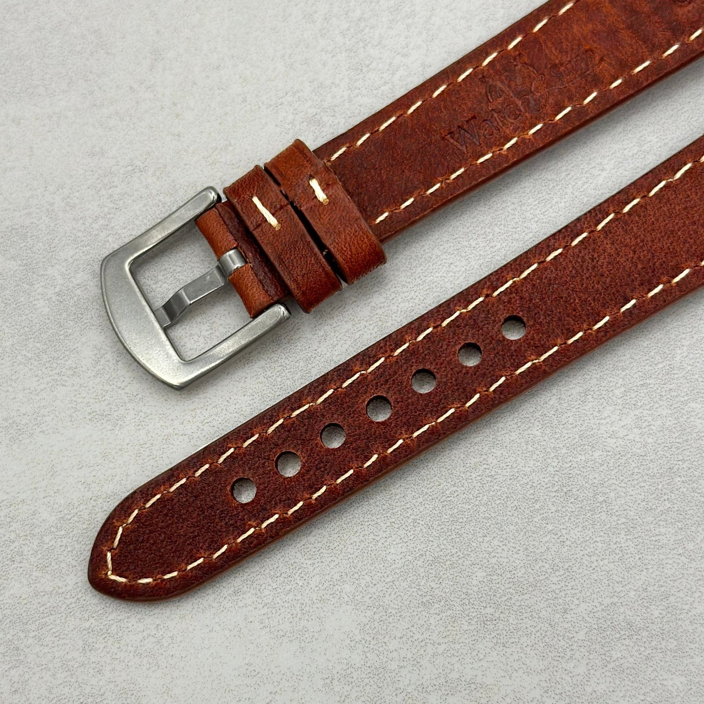 The Rome: Terracotta Brown Italian Full Grain Leather Fitbit Charge Watch Strap