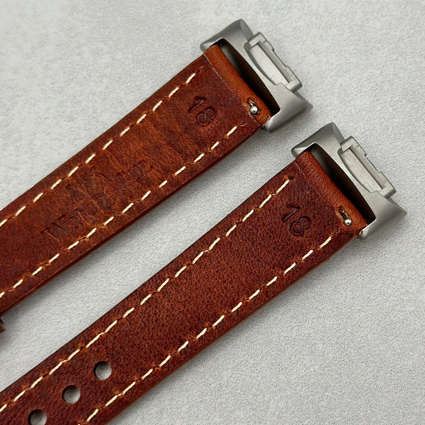 The Rome: Terracotta Brown Italian Full Grain Leather Fitbit Charge Watch Strap