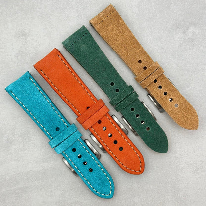 Summer Suede Bundle - Turquoise, Orange, Green and Tan Suede Watch Straps