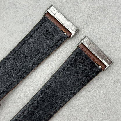 The Venice: Mocha Brown Italian Vegetable Tanned Leather Fitbit Sense/Versa Watch Strap