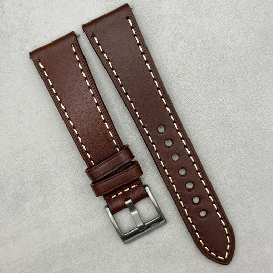The Venice: Mocha Brown Italian Vegetable Tanned Leather Watch Strap