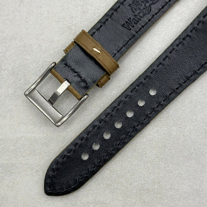 The Venice: Army Green Italian Vegetable Tanned Leather Apple Watch Strap