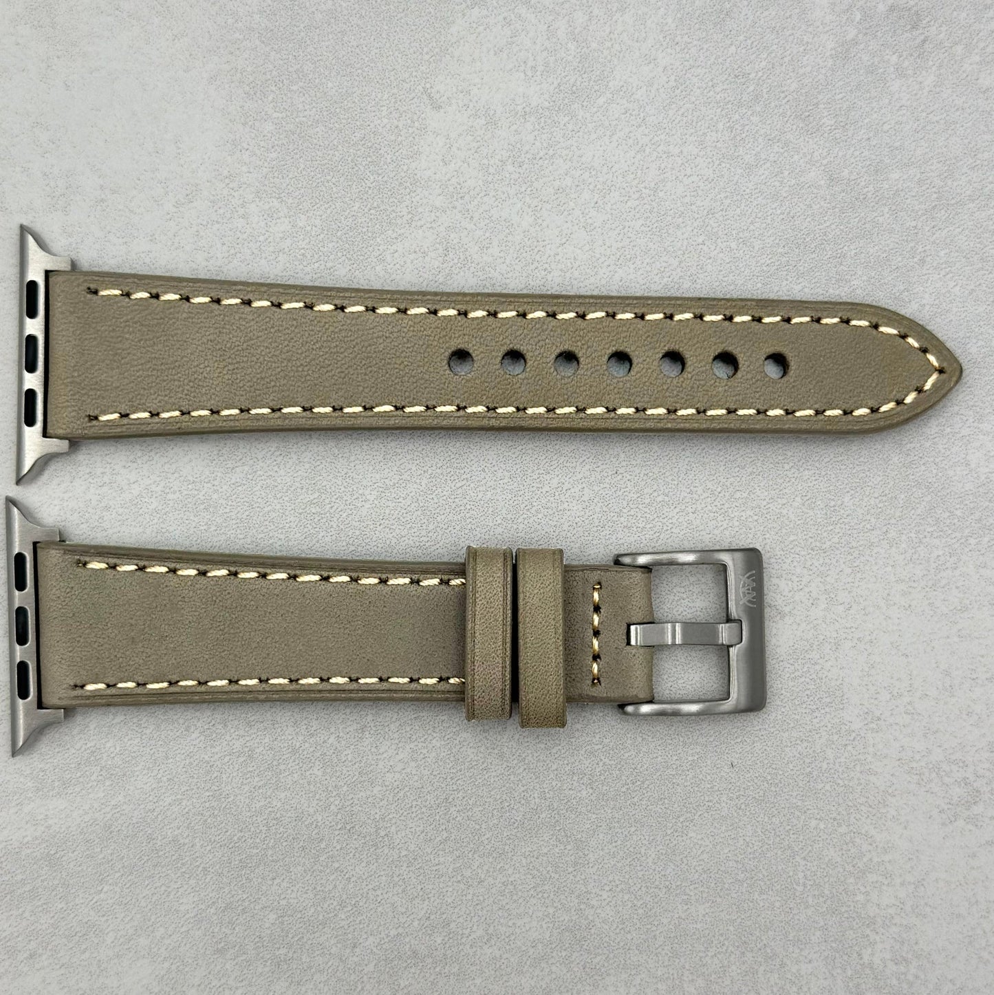 The Venice: Smoke Grey Italian Vegetable Tanned Leather Apple Watch Strap