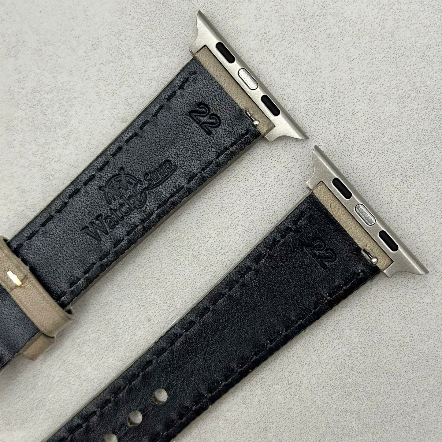 The Venice: Smoke Grey Italian Vegetable Tanned Leather Apple Watch Strap