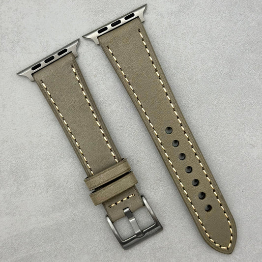 The Venice: Smoke Grey Italian Vegetable Tanned Leather Apple Watch Strap