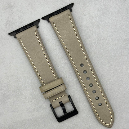 The Venice: Smoke Grey Italian Vegetable Tanned Leather Apple Watch Strap