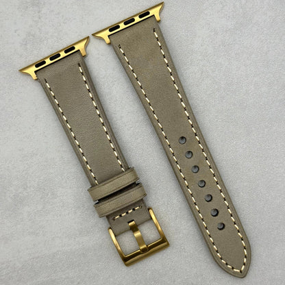 The Venice: Smoke Grey Italian Vegetable Tanned Leather Apple Watch Strap