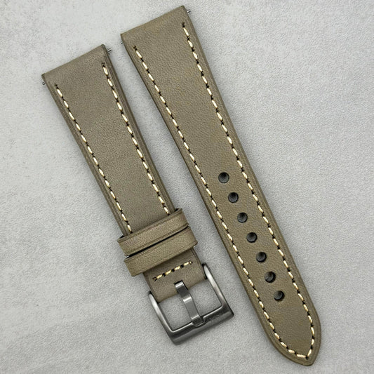 The Venice: Smoke Grey Italian Vegetable Tanned Leather Watch Strap