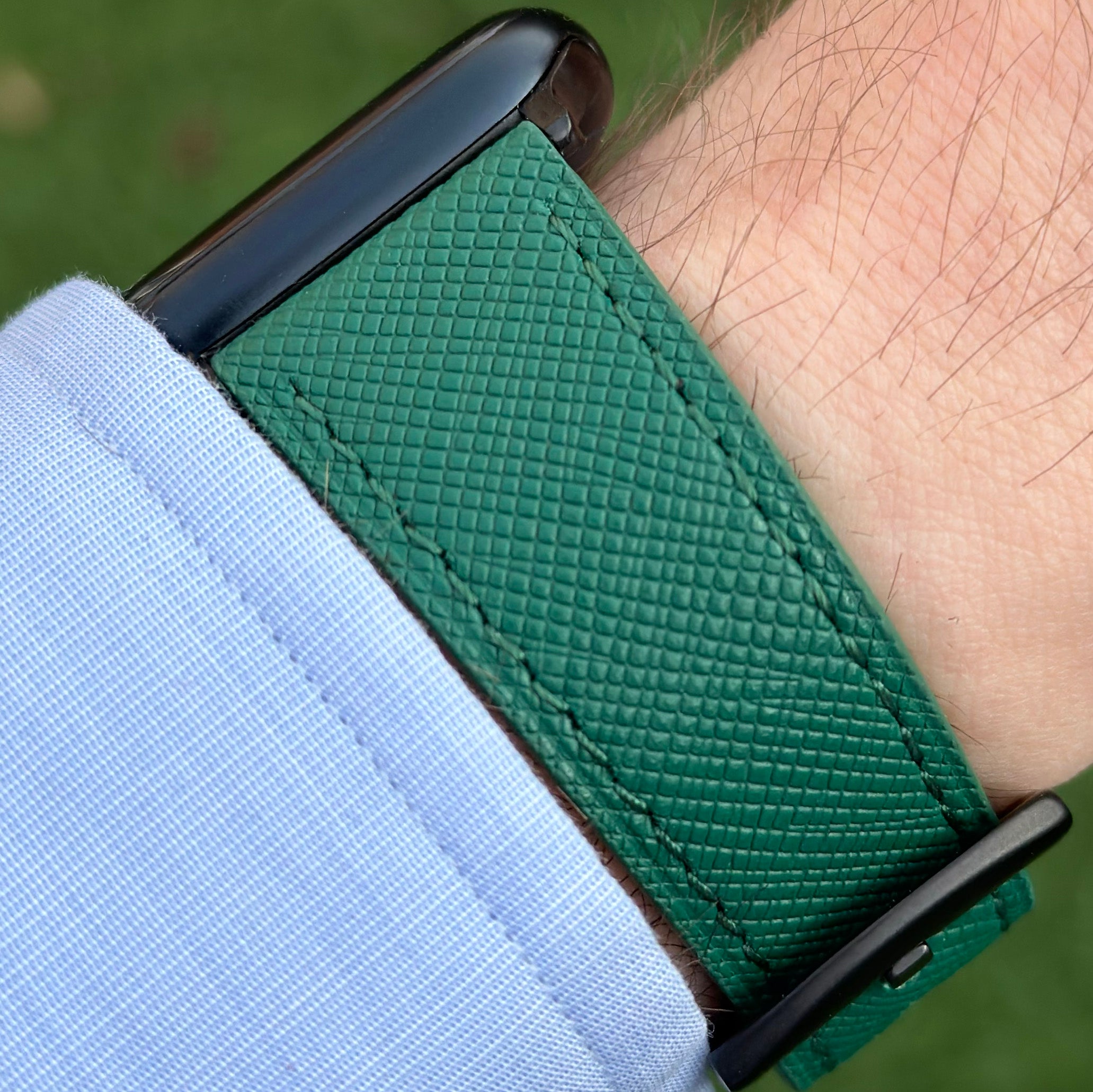 Green leather cheap apple watch strap