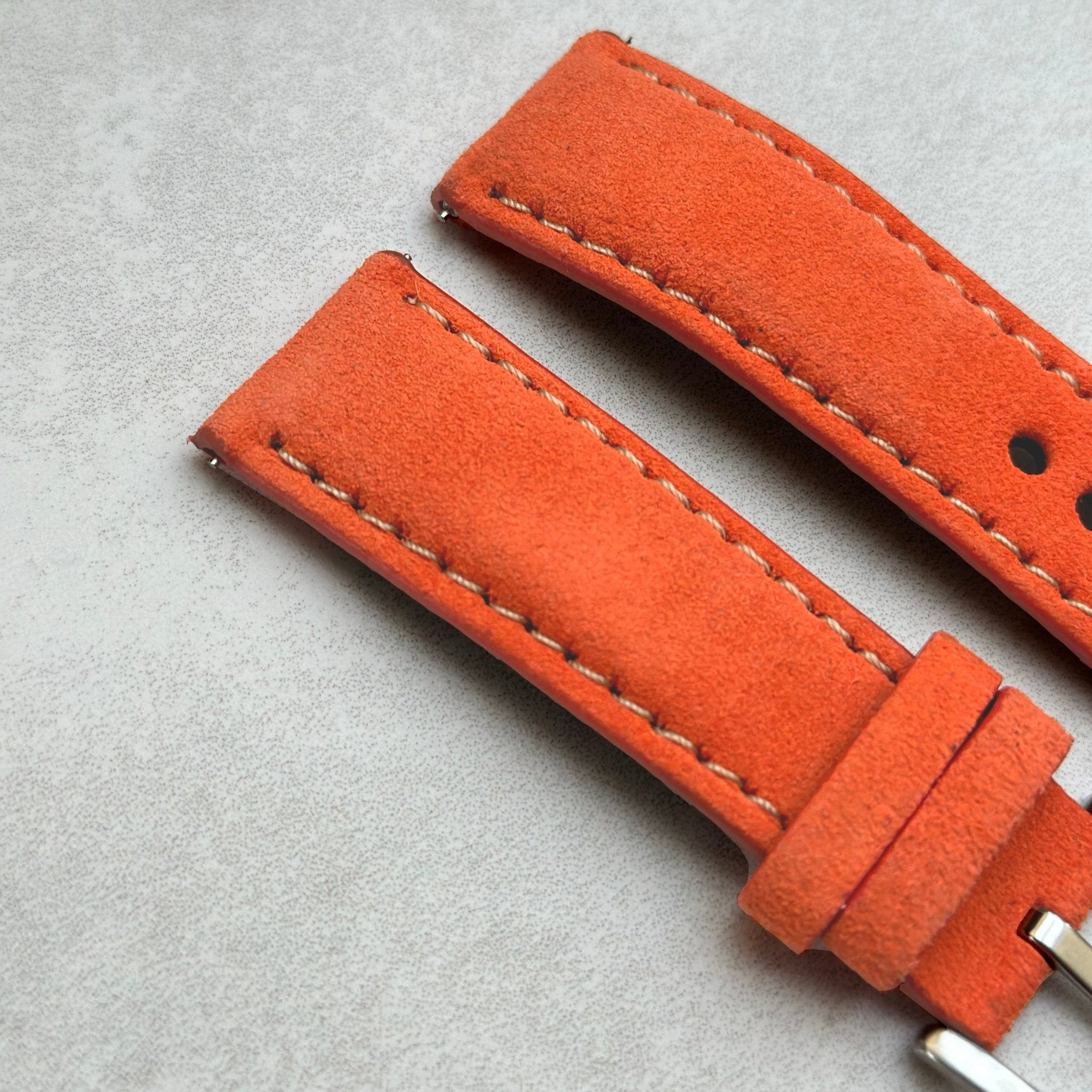 Orange leather hot sale watch strap