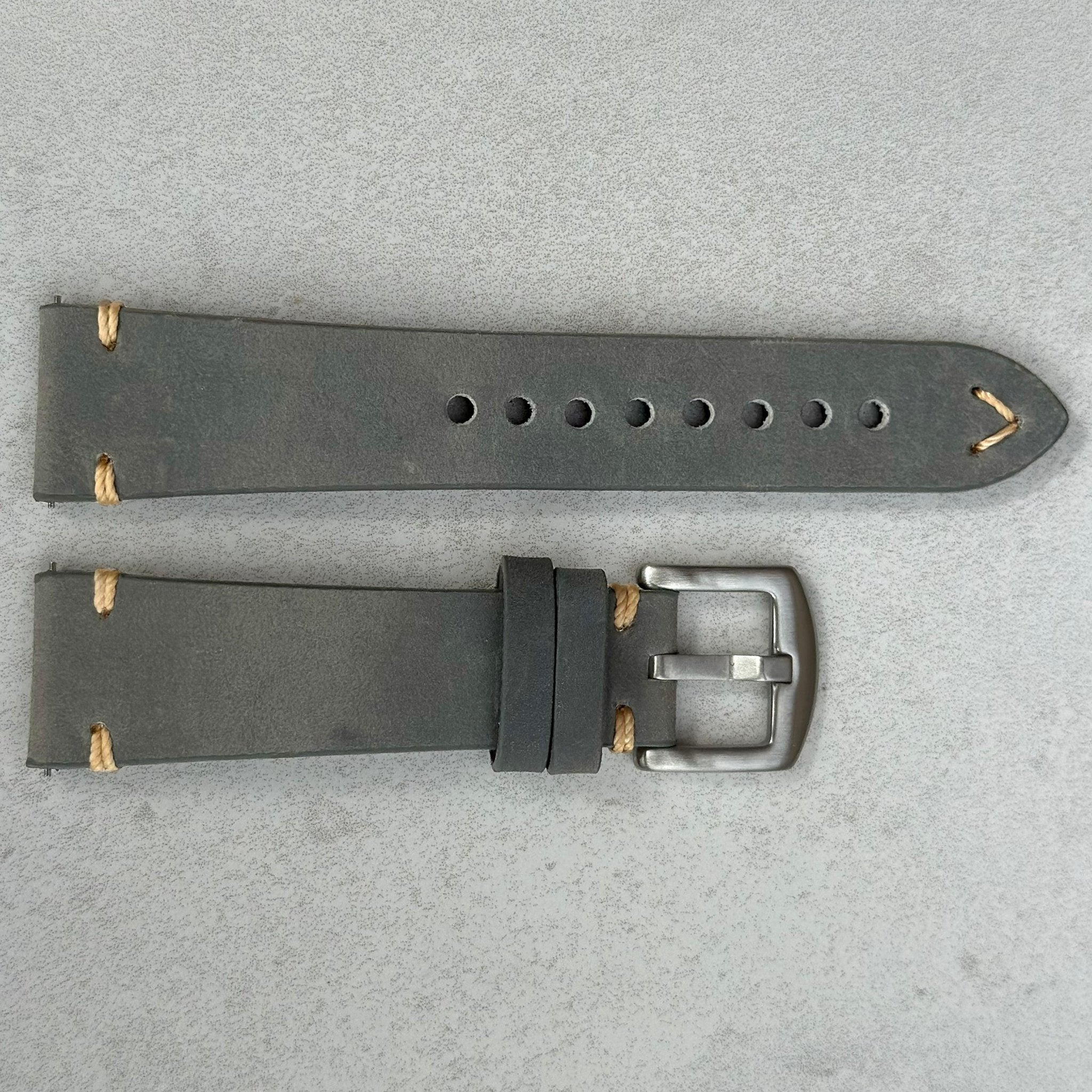 Vintage black leather watch clearance strap