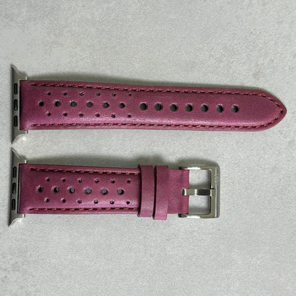 Montecarlo purple vintage rally Apple Watch strap. Apple Watch series 3, 4, 5, 6, 7, 8, 9, SE, Ultra. Watch And Strap