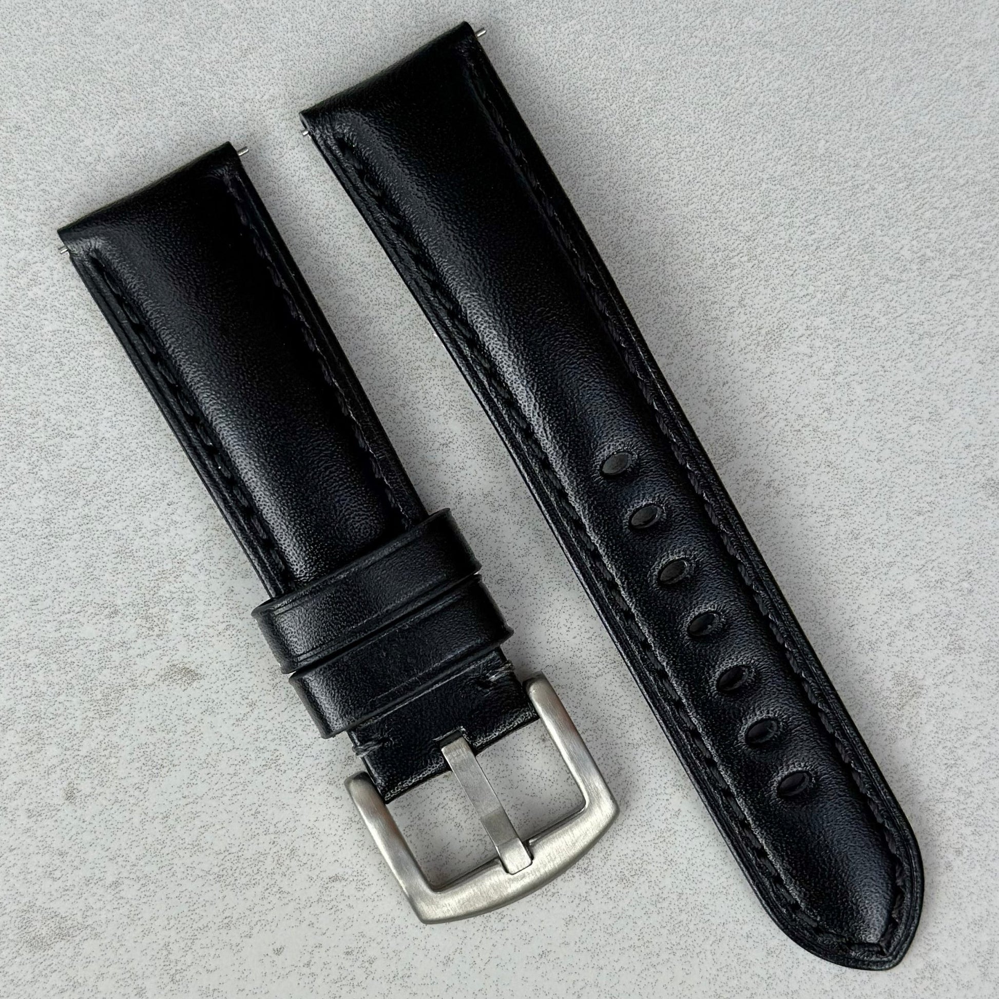 jet black leather belt