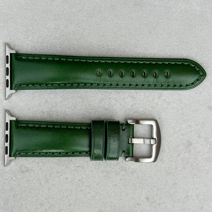 The Prague: Racing Green Vegetable Tanned Full Grain Leather Apple Watch Strap